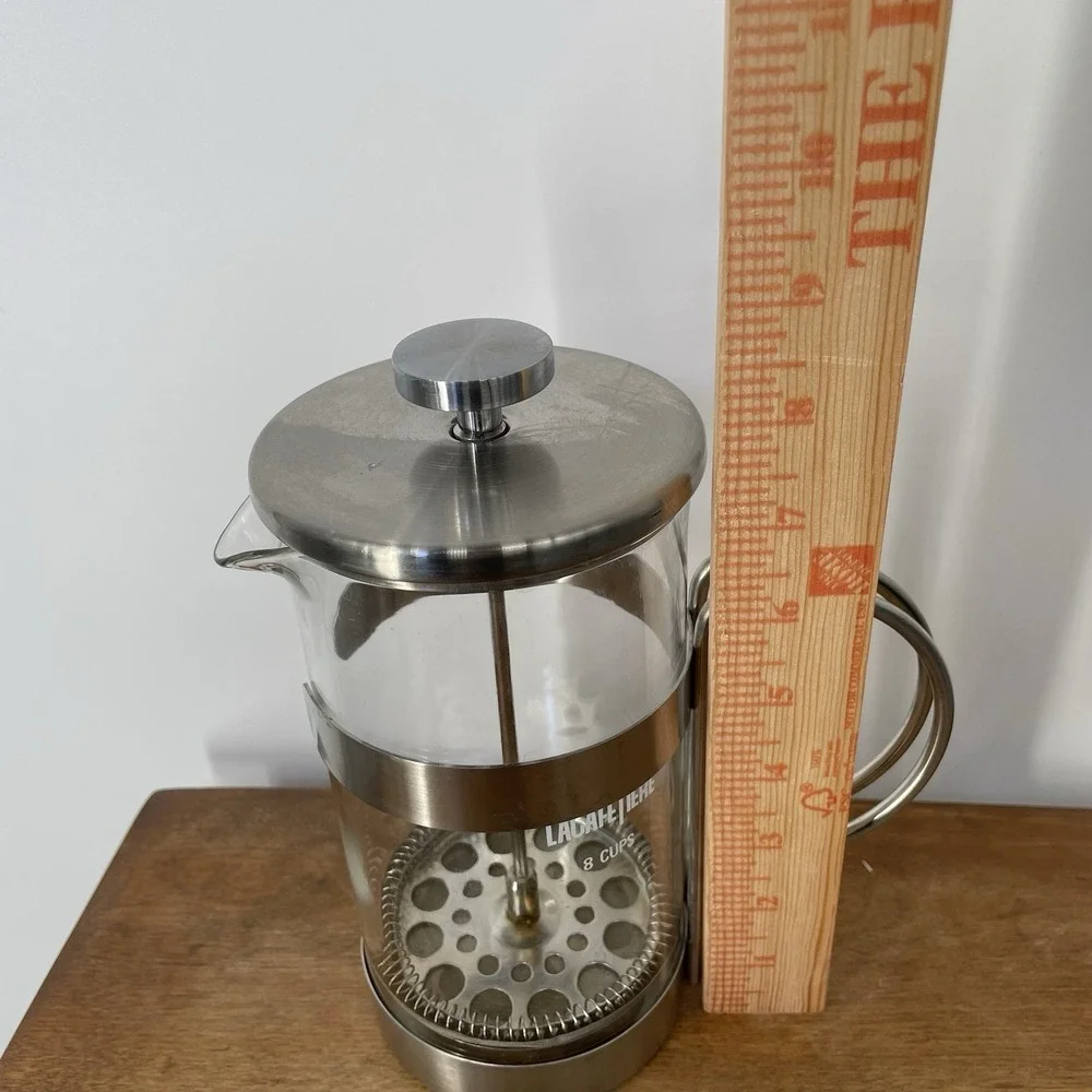 La Cafetiere French Press Coffee Maker 8 Cup Chrome‎  Plunger Style - EUC